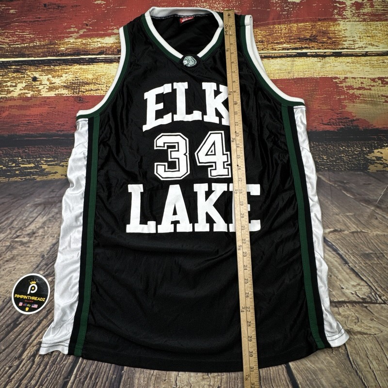 VTG Elk Lake Warriors Basketball Jersey Mens XL #34 Wilson USA Black Dimock PA gallery