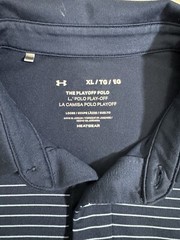 Under Armour Shirt Mens Extra Large Blue Striped The Playoff Polo Loose Fit Golf