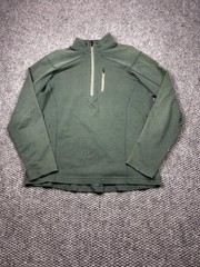 Mountain Hardwear Pullover Mens Large Green Quarter Zip Chest Pocket Outdoor