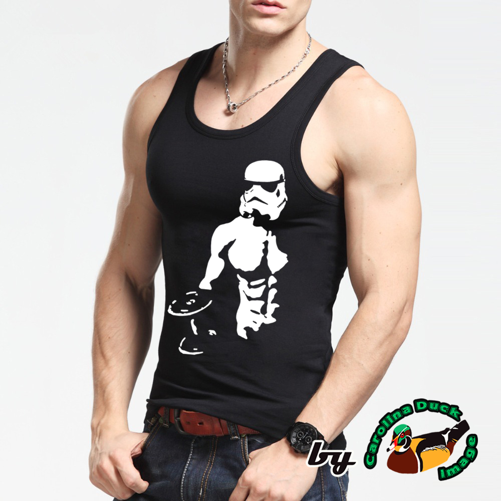 Stormtrooper Star Wars Inspired Workout Yoga Gym Vinyl Men Racerback Tank Top gallery