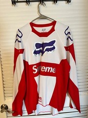 Supreme x Fox Moto Jersey Red/White Men’s Size M