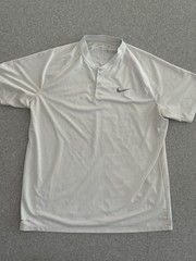 Nike Dri-Fit Shirt All White Henley Golf 1/4 Button Baseball Men’s Size 2XL