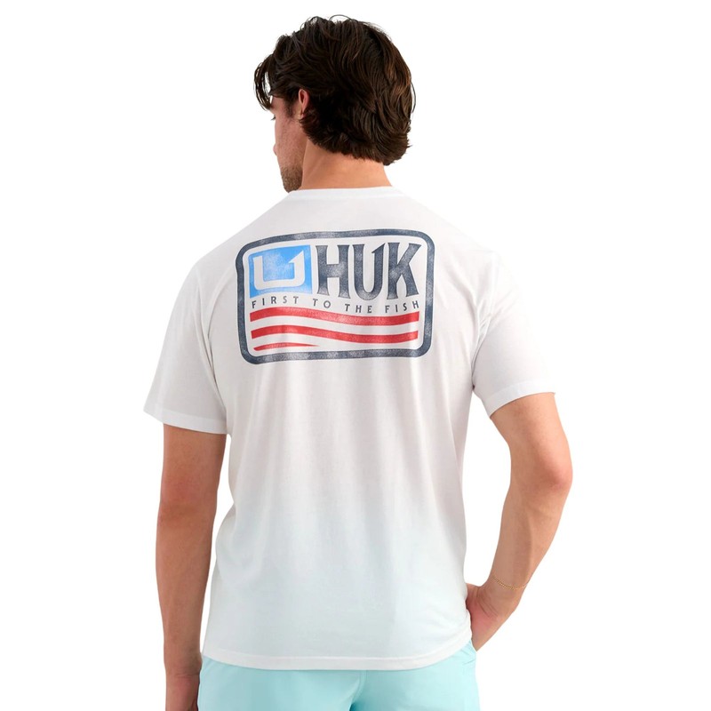 Huk Born Wave Short Sleeve Tee Men's Shirt, White, XX-Large gallery