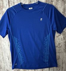 FILA SPORT Men’s M Bright Blue Activewear Pullover S/S Moisture Wicking Shirt