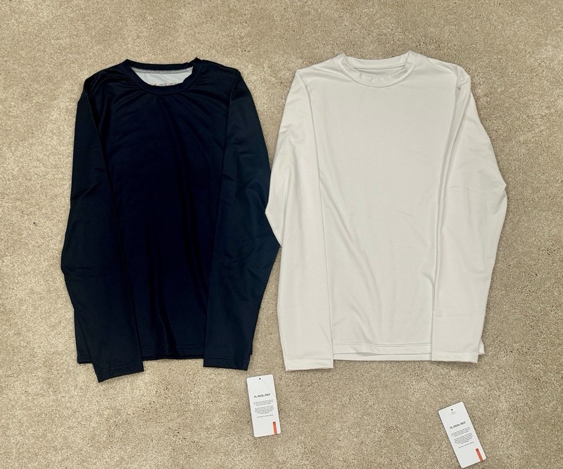 PlayerLayer -Men’ Base Layer Thermal Crew Neck Set- White & Midnight Blue (2) gallery