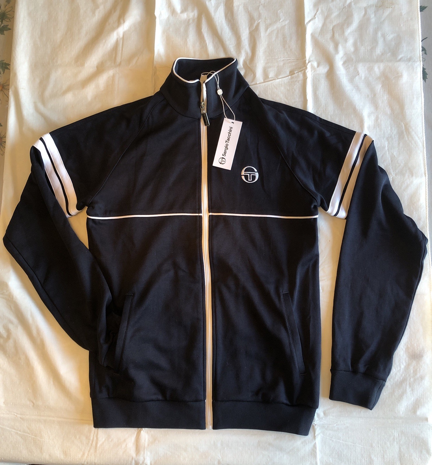 New Sergio Tacchini Orion Tennis Track Top Jacket - Night Sky/ White Sz S gallery