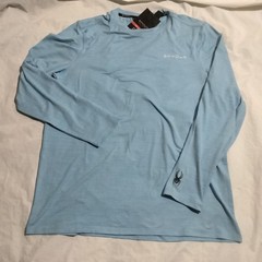Spyder Men’s Active Long Sleeve Shirt Blue Stretch Quick Dry Pullover XL