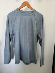Rhone Reign Long Sleeve Shirt Medium Mens Heather Blue