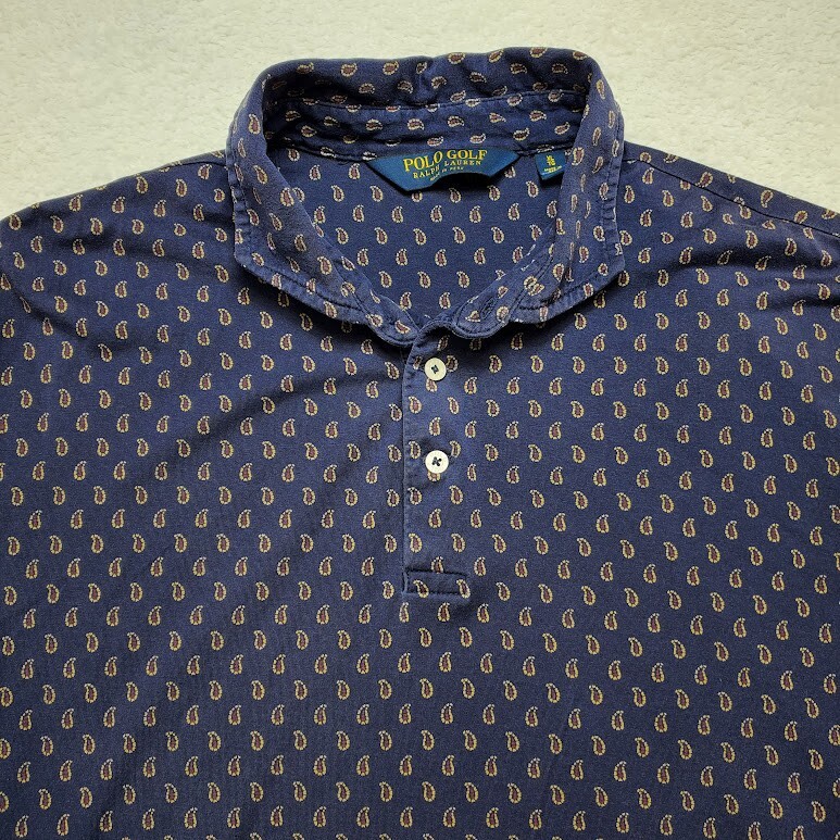Ralph Lauren Wicking S/S Stretch Polo Shirt Men XL Blue Paisley Golf Super Soft gallery
