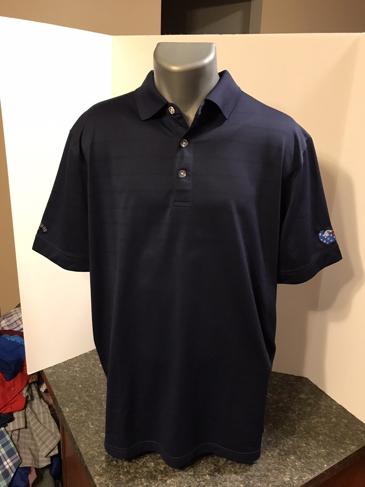 Callaway Opti Dri Men's Polo Shirt L Blue Polyester - Fallen Soldiers Fund Logo gallery