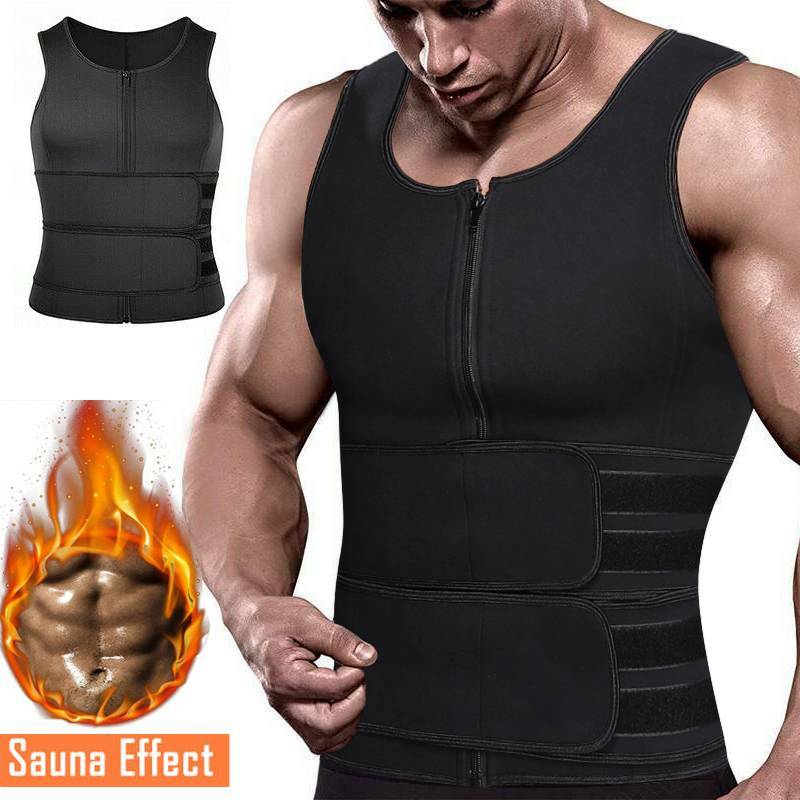 Men's Sauna Suit Sweat Vest Waist Trainer Body Shaper Tank Top Compression Shirt gallery