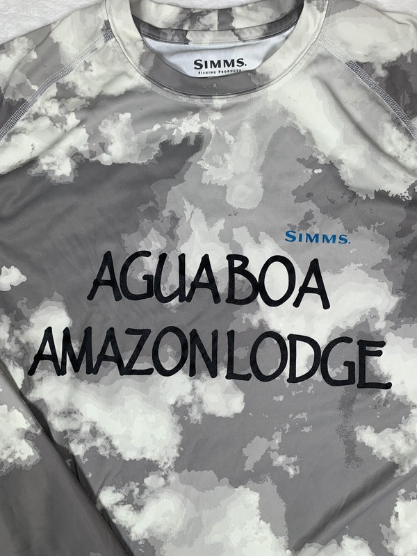 Simms SolarFlex Shirt Mens Medium Gray Camo L/S UPF 50 Agua Boa Amazon Lodge gallery