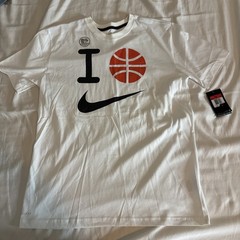 Nike I Love Basketball White Mens Large Dri Fit