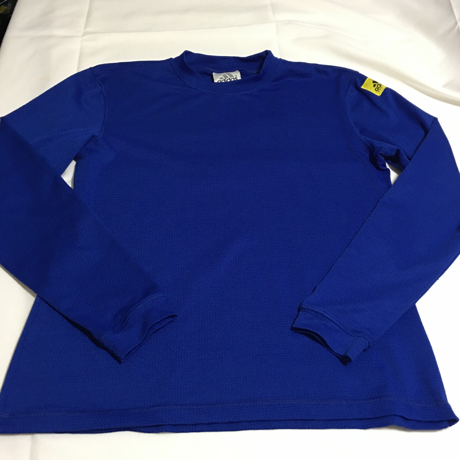 VTG 90s Adidas Equipment Mens Large Long Sleeve Training Shirt Blue Made in USA gallery