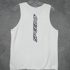 VTG SPEEDO Shirt Men’s Size M White Tank Top Gym Made USA Weightlifting 1998 90s