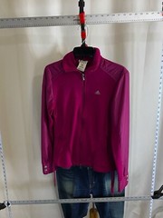 WOMENS Adidas Magenta Zippered track SWEATER Small S