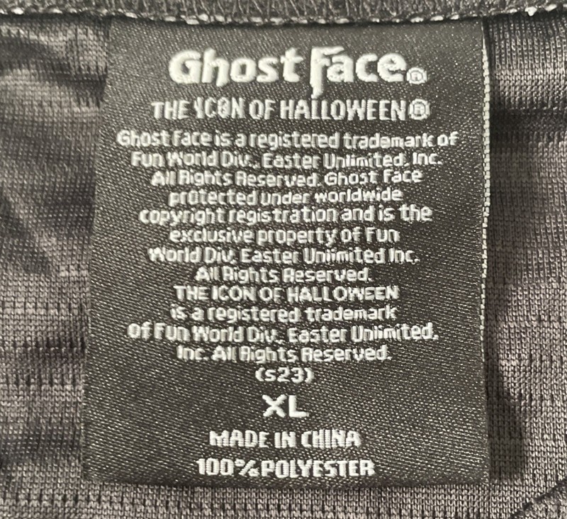 Ghost Face Button Down Baseball Jersey Black Double-Sided Men’s Size XL gallery