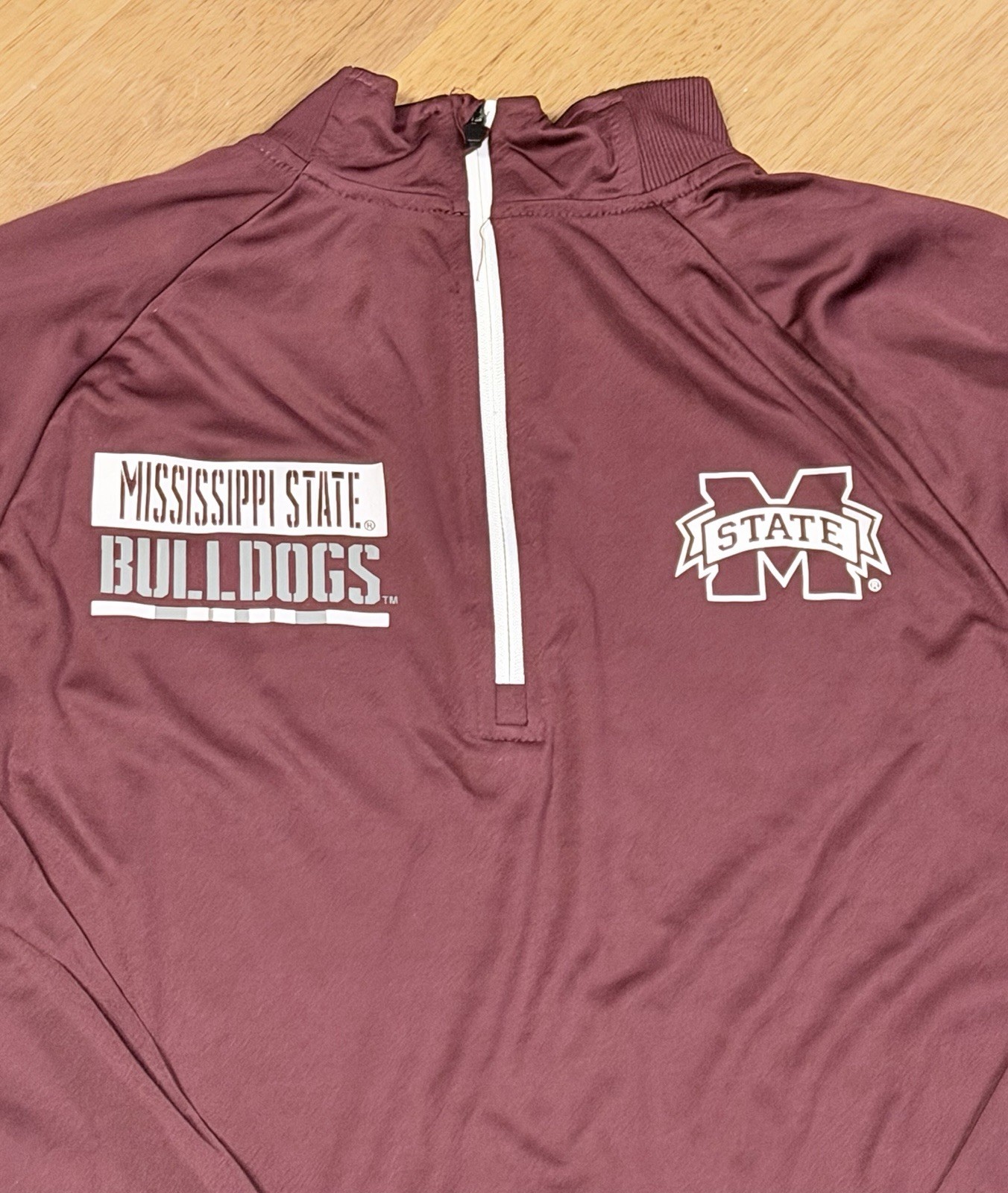 Colosseum Mens Mississippi State Bulldogs 1/4 Zip Pullover Red M OHT Military gallery