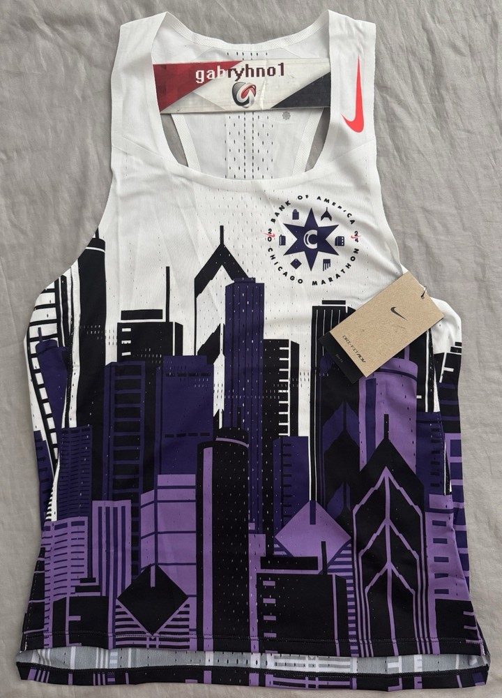 Nike Aeroswift Dri-Fit ADV Chicago Marathon 2024 Singlet FV6335-100 Mens Medium