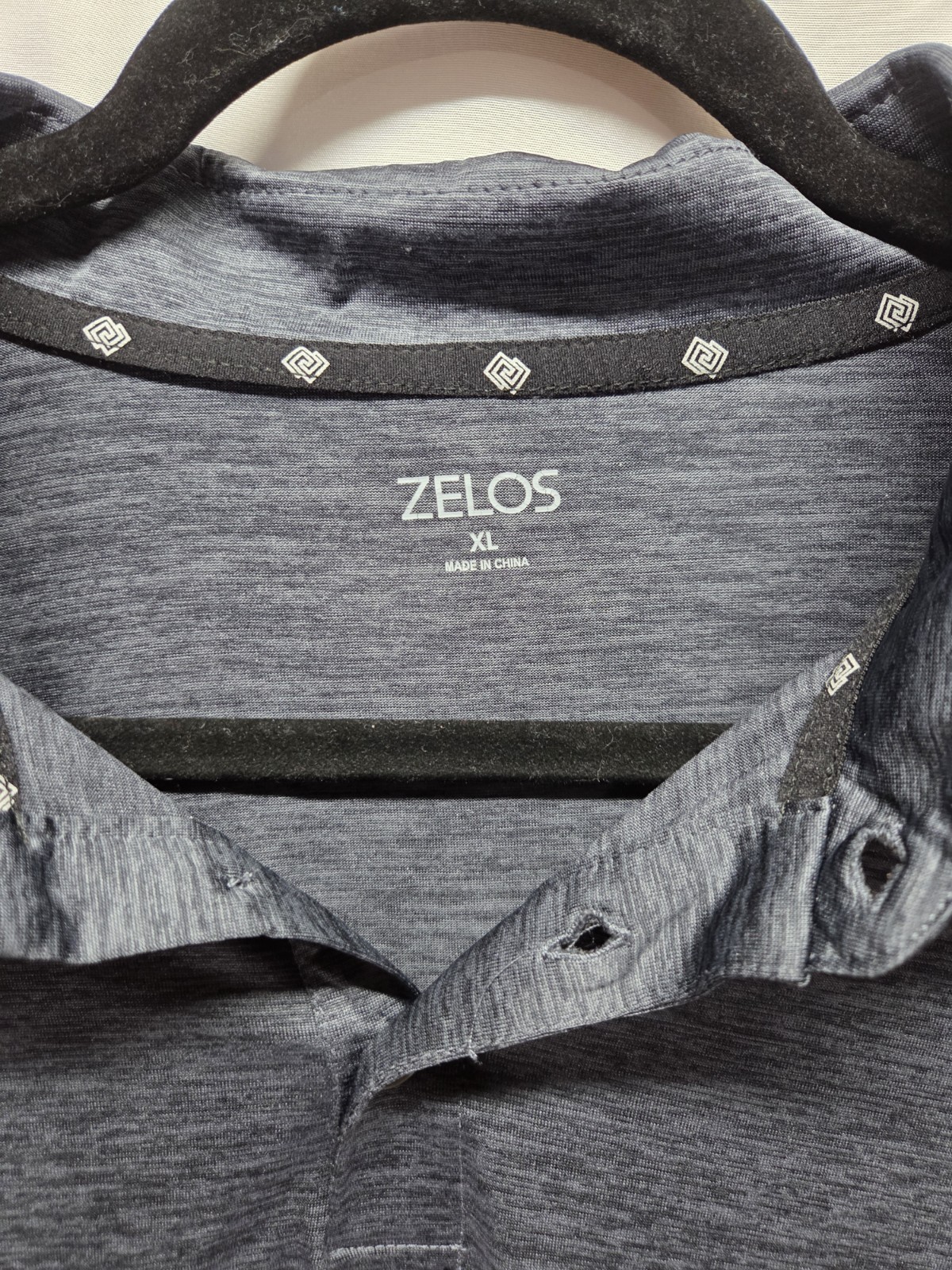 ZELOS Long Sleeve Gray Collared Polo Shirt Men's Size XL gallery