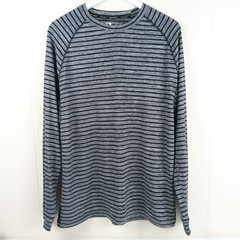 Russell Dri-Power 360 Pullover Men Size L 42/44 Long Sleeve Black Gray Stripe