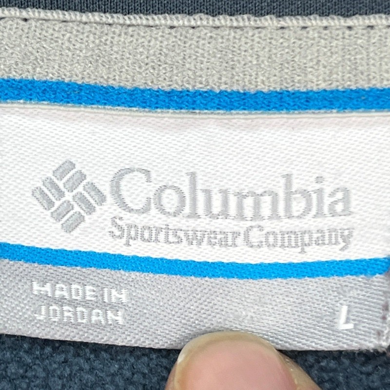 Columbia Pullover Mens Large Blue Long Sleeve Stretch Performance Fleece EUC gallery