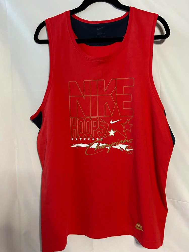 Nike Hoops Champions Men's Versatile Red Tank Dri-Fit Size L