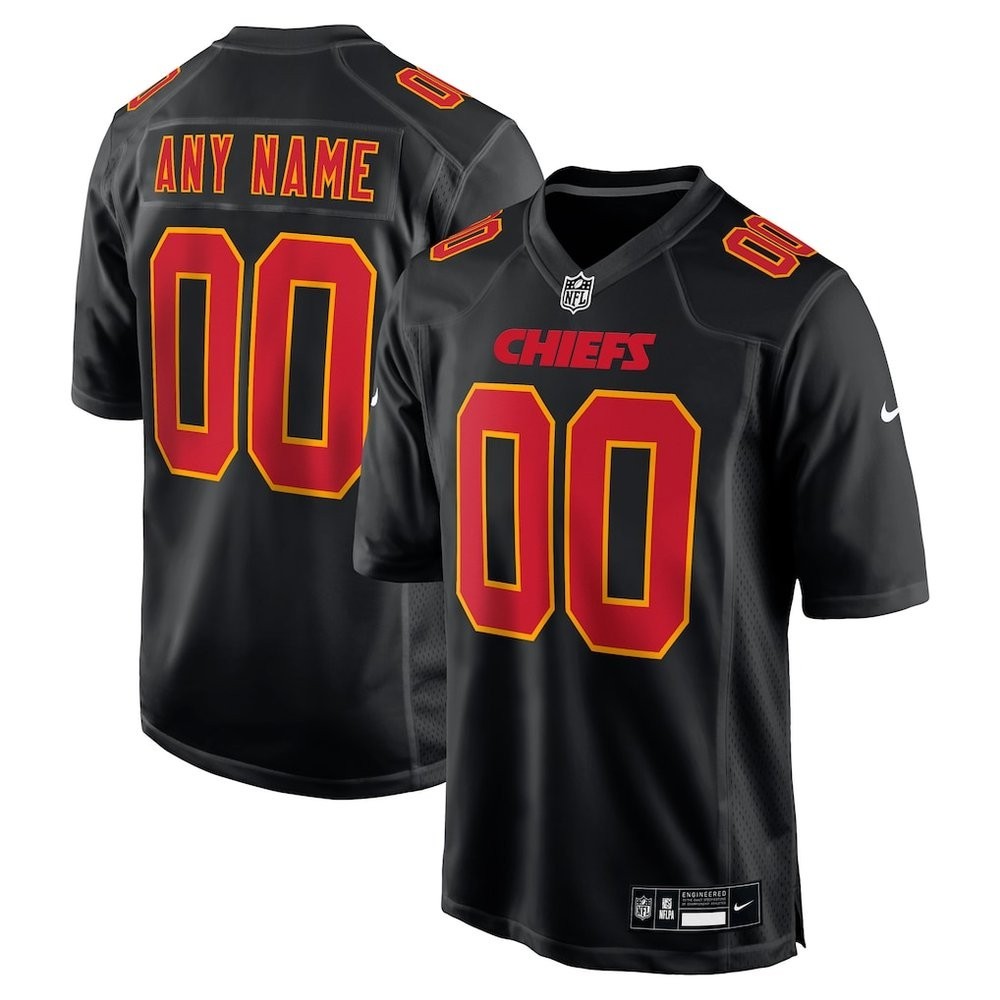 Custom Nike NFL Kansas City Chiefs Carbon Black Fashion Stitched Black Jersey gallery