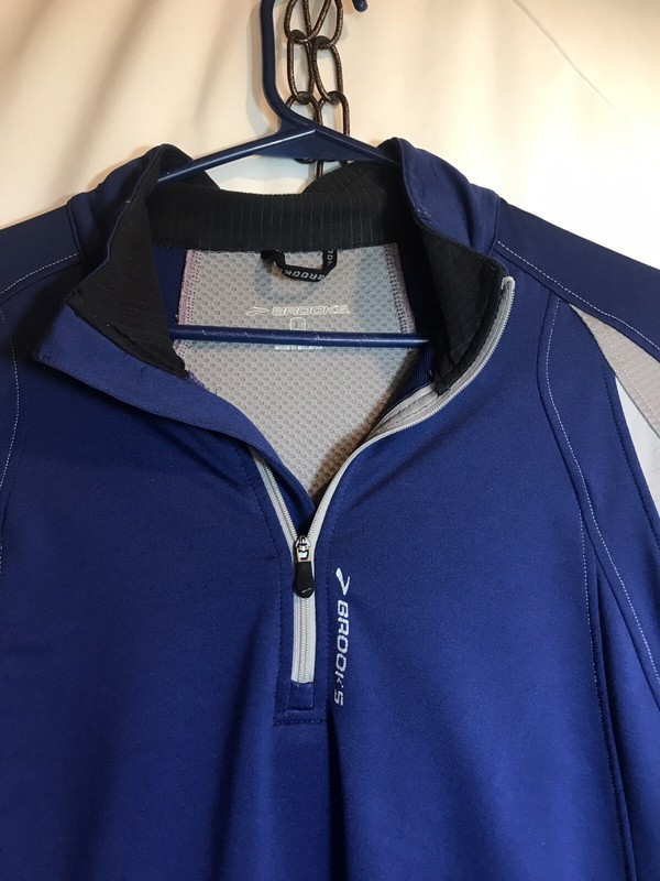 Brooks Mens large Blue Running Shirt Equilibrium technology long sl Pull Over gallery
