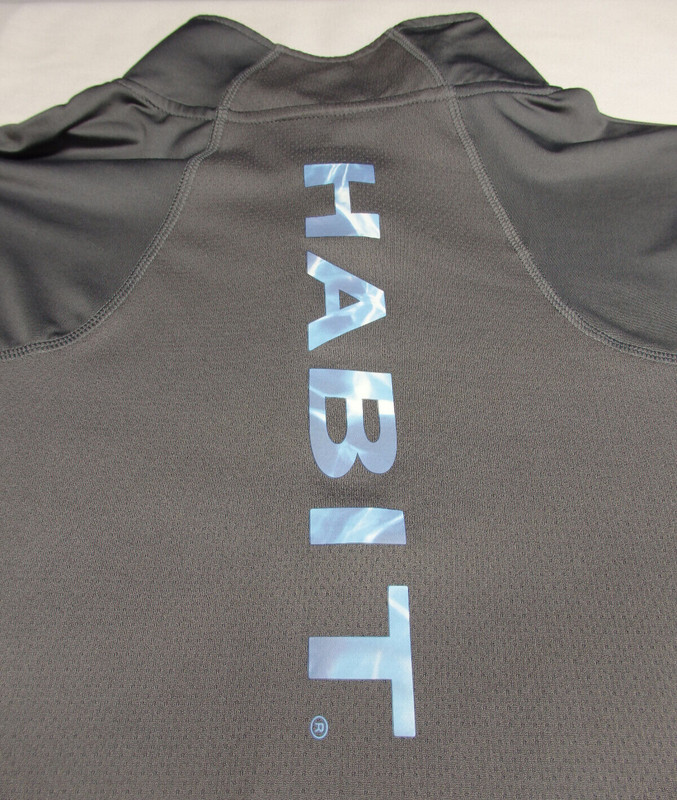 Mens *HABIT* Solar Factor Long Sleeve 1/4 Zip Athletic Pullover Shirt Size LARGE gallery