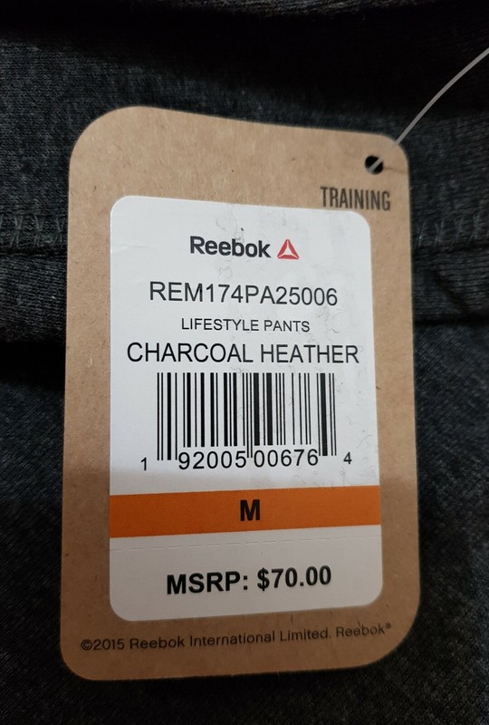 NWT $70 Men's Reebok Active Running Jogger Sweat pants S M L XL Gray gallery