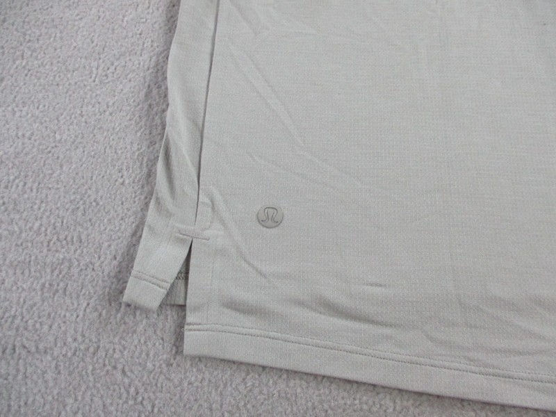 Lululemon Shirt Mens Medium Gray Henley Tech Performance Snap Button Long Sleeve gallery