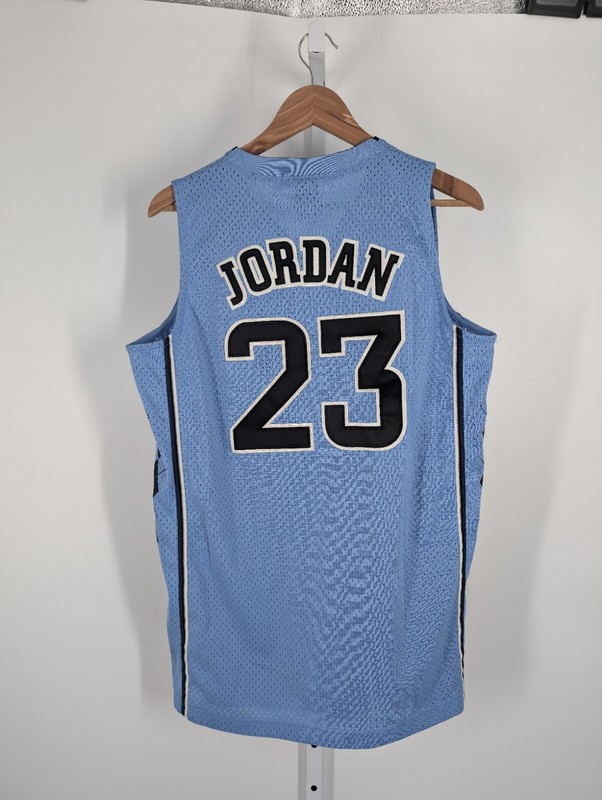Nike Michael Jordan North Carolina Tar Heel Blue Mesh Basketball Jersey Y2K... gallery