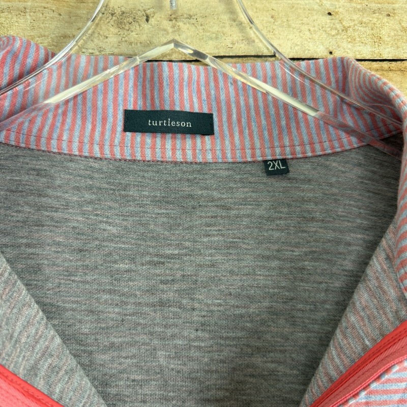 Turtleson Shirt Mens Striped Pullover 1/4 Zip Golf Performance 2XL gallery