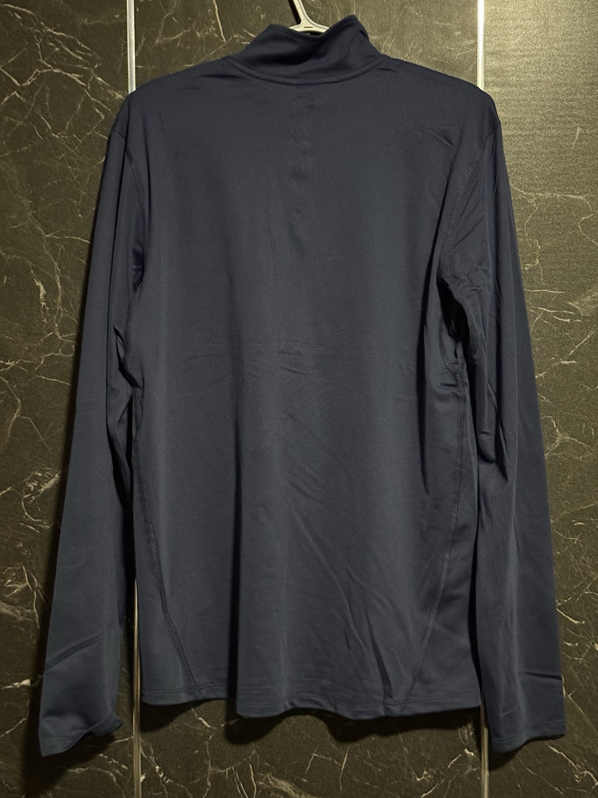 Nike Dri-FIT Men's Navy 1/4 Zip Long Sleeve Mock Neck Pullover Top Size M gallery