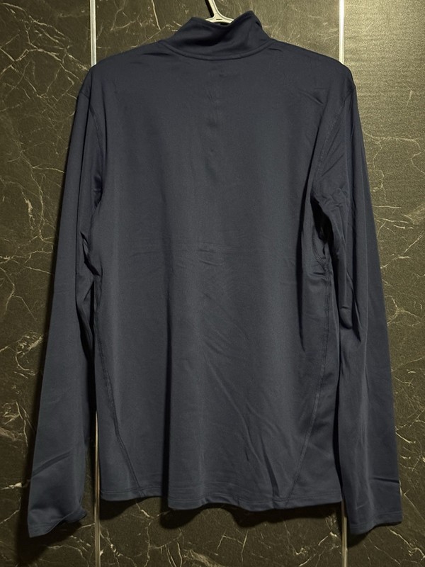 Nike Dri-FIT Men's Navy 1/4 Zip Long Sleeve Mock Neck Pullover Top Size M gallery