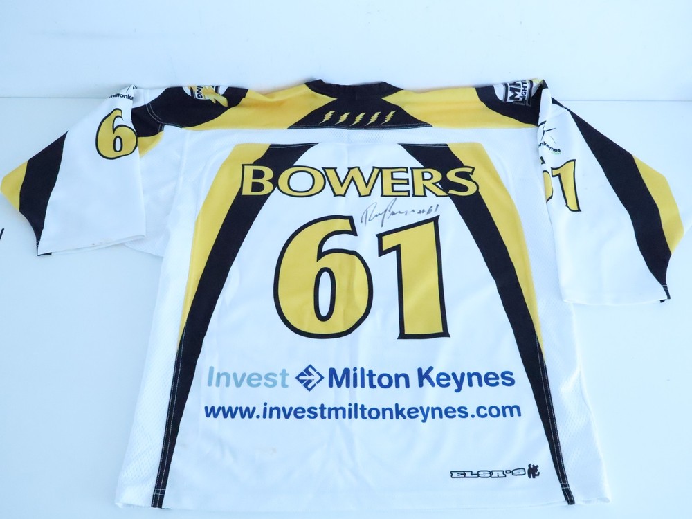 Game Worn MK Lightning Ice Hockey Jersey Signed Bowers #61 Size L White