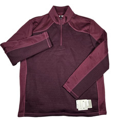 PGA Tour Men’s Large Golf Thermal Stretch Burgundy 1/4 Zip Pullover Jacket New