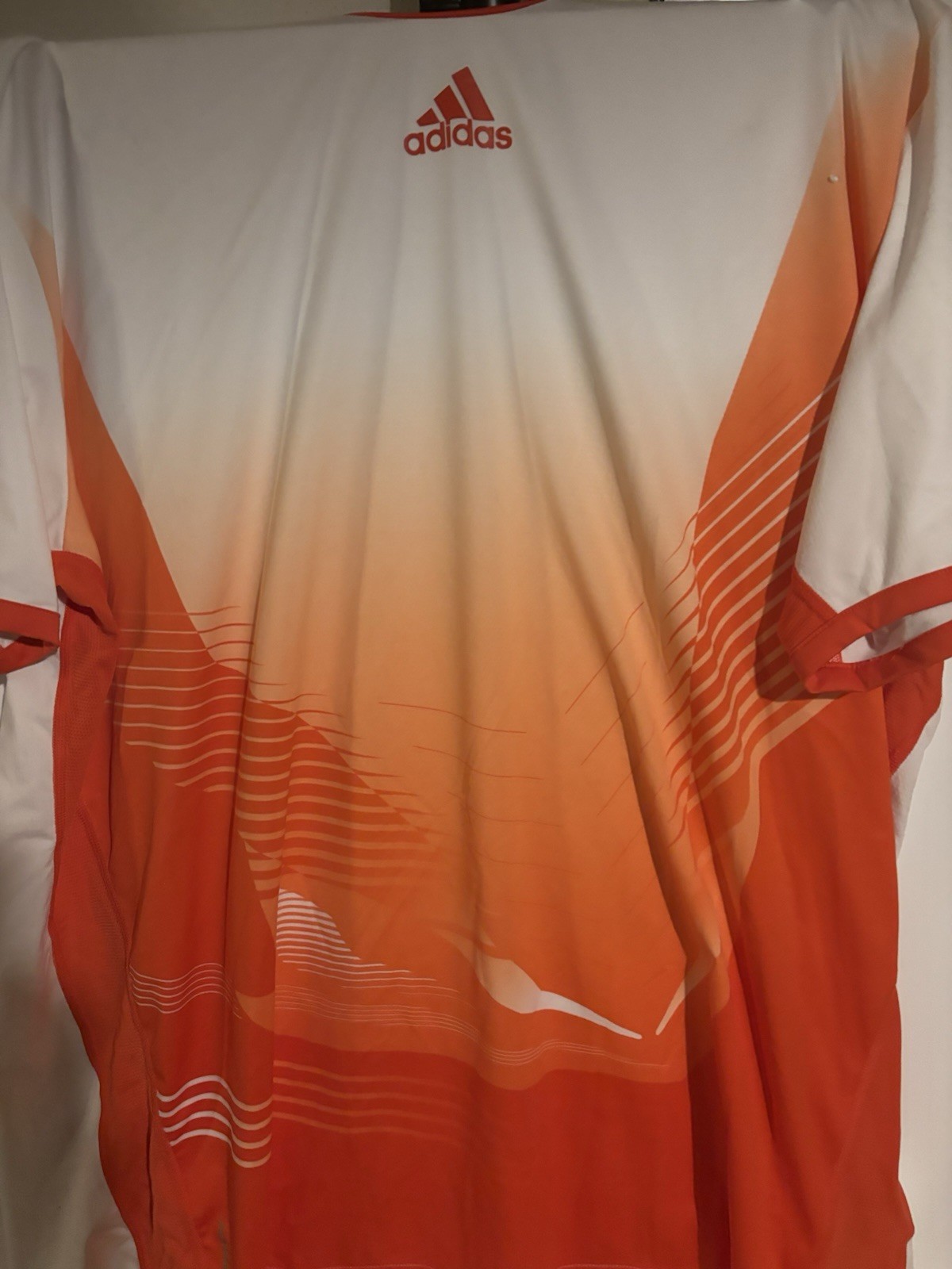 Adidas AdiZero ForMotion Tennis Crew Shirt Men's XXL White Orange gallery