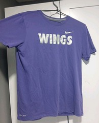 Nike Shirt Youth Large Purple Dri-FIT Wings Tee court Swoosh Logo