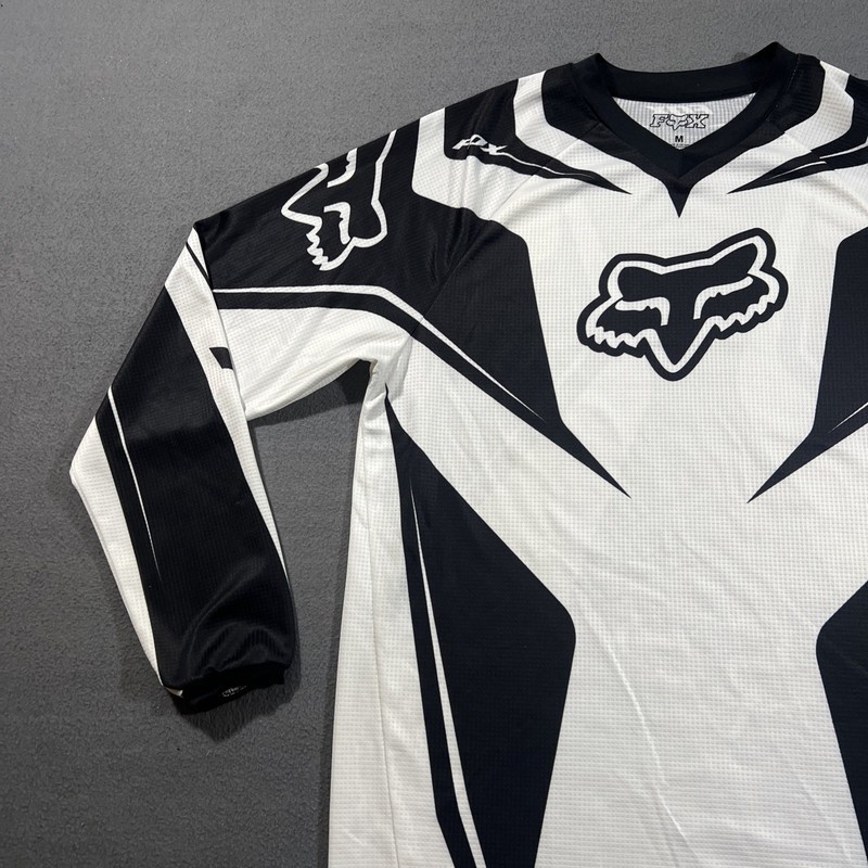 Fox Racing Jersey Shirt Mens Medium Black White Motocross MX Dirt Bike Race gallery