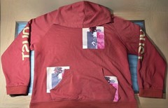 Profound Aesthetic Red/Rust Hoodie XXL Rose Graphic “DUST” Sleeve Streetwear