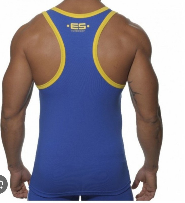 ES Collection Men’s Tank Top Large Blue And yellow gallery