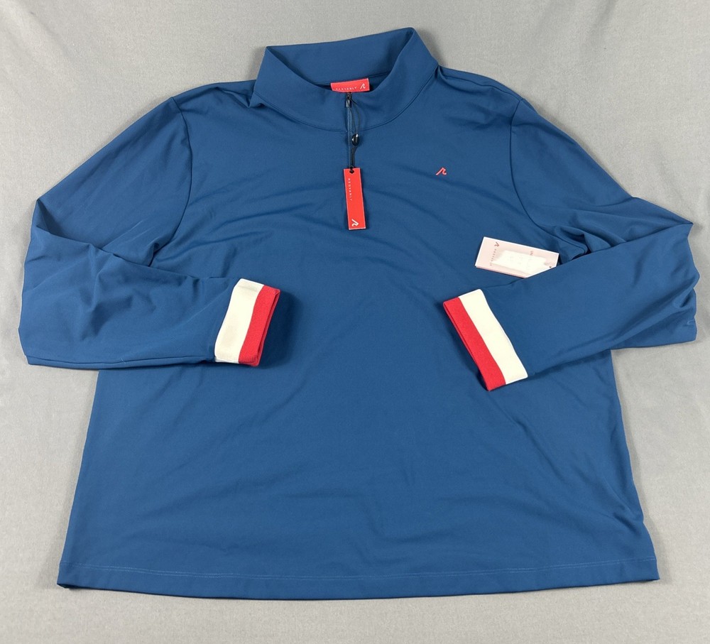 Redvanly Golf Pullover Hubbard Sleeve Logo 1/4 Zip XXL Admiral Blue MSRP $150