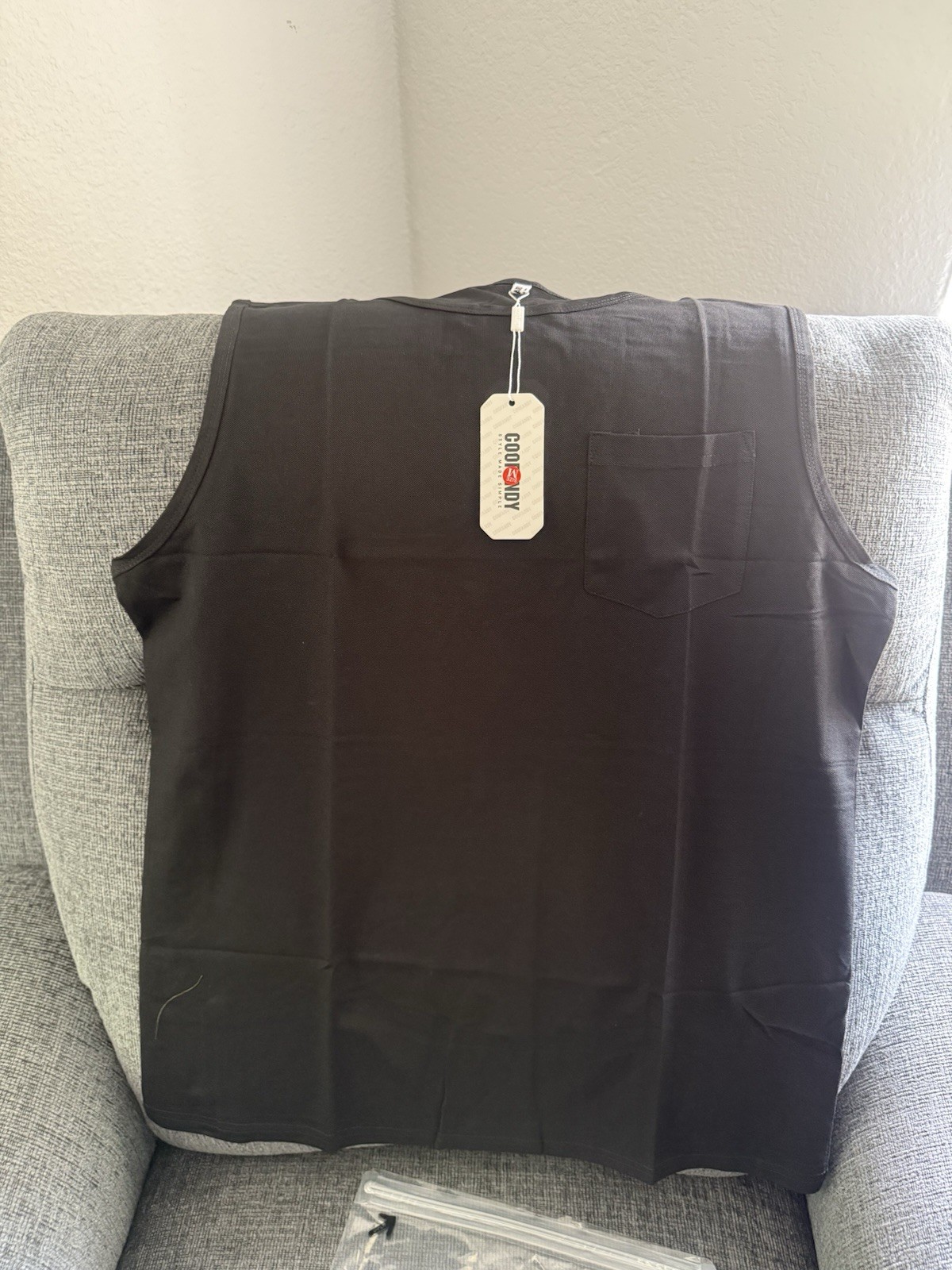 Coofandy Men's Black Tank Top Muscle Shirt, Size M Cotton Poly Blend NWT gallery
