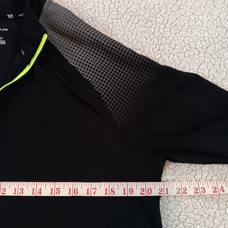 Tek Gear Mens Long Sleeve Shirt Black Quarter Zip Drytek Performance Athletic gallery
