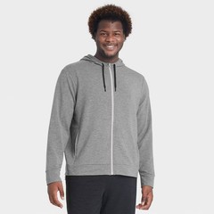 Men Soft Gym Full Zip Hooded Sweatshirt – All in Motion Gray
