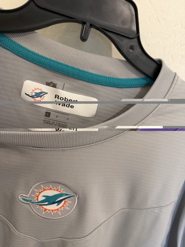 Miami Dolphins Nike NFL On Field L/S Shirt Crewneck L Fleece Lined Team Issued gallery