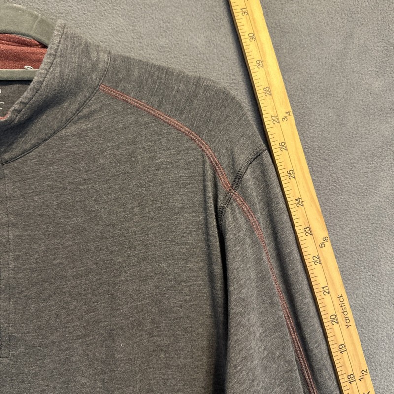 Tasc Performance Bamboo Organic Cotton 1/4 Zip Pullover Mens Size L Gray Stretch gallery
