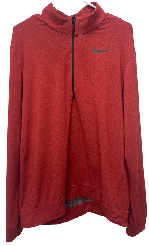Nike 1/4 Zip Pullover Jacket Men’s Size Large Dri-Fit Red Golf gallery